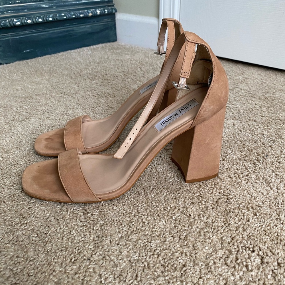 Steve Madden Tan Block Heel Sandals